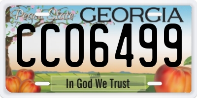 GA license plate CCO6499