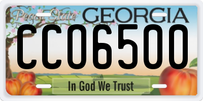 GA license plate CCO6500