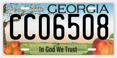 GA license plate CCO6508