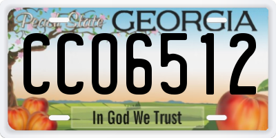 GA license plate CCO6512