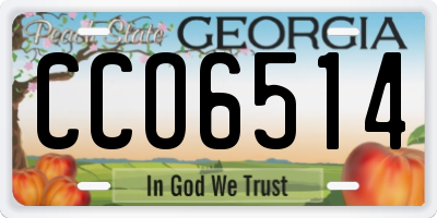 GA license plate CCO6514