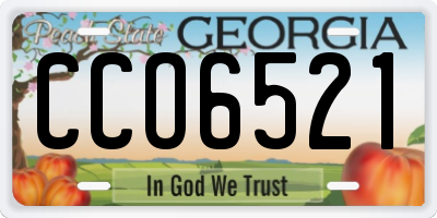 GA license plate CCO6521