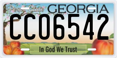 GA license plate CCO6542