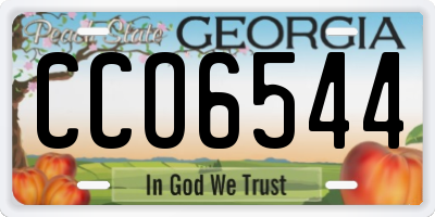 GA license plate CCO6544