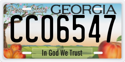 GA license plate CCO6547