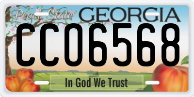GA license plate CCO6568