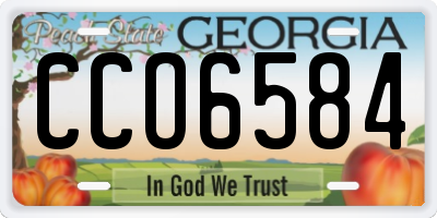 GA license plate CCO6584