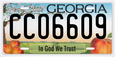 GA license plate CCO6609