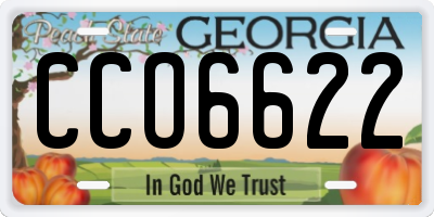 GA license plate CCO6622