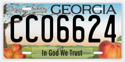 GA license plate CCO6624