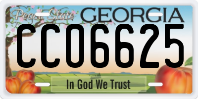 GA license plate CCO6625