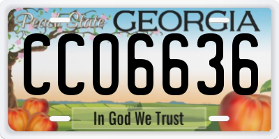 GA license plate CCO6636