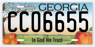 GA license plate CCO6655
