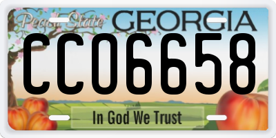 GA license plate CCO6658