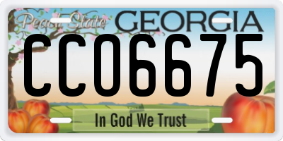 GA license plate CCO6675