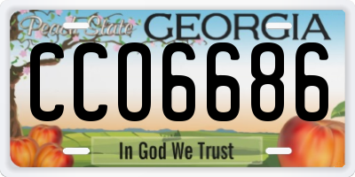 GA license plate CCO6686