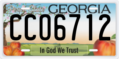 GA license plate CCO6712