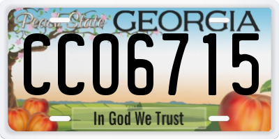 GA license plate CCO6715