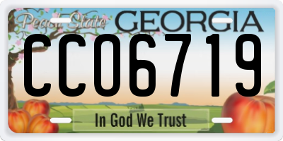 GA license plate CCO6719