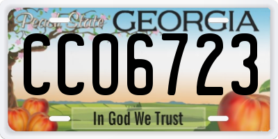 GA license plate CCO6723