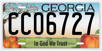 GA license plate CCO6727