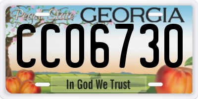 GA license plate CCO6730