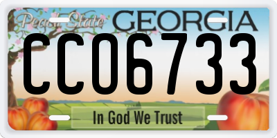 GA license plate CCO6733