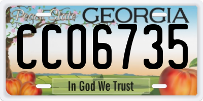 GA license plate CCO6735