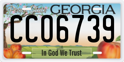 GA license plate CCO6739