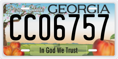 GA license plate CCO6757