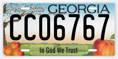 GA license plate CCO6767