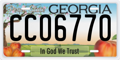 GA license plate CCO6770