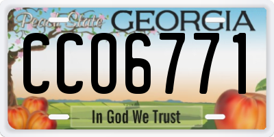 GA license plate CCO6771
