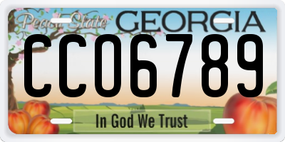 GA license plate CCO6789