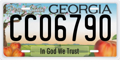 GA license plate CCO6790