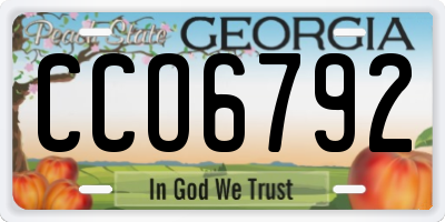 GA license plate CCO6792