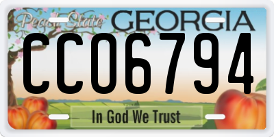 GA license plate CCO6794