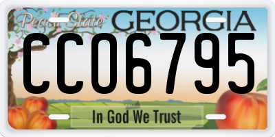GA license plate CCO6795
