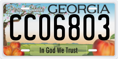 GA license plate CCO6803