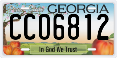 GA license plate CCO6812