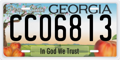 GA license plate CCO6813