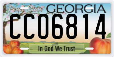 GA license plate CCO6814