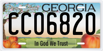 GA license plate CCO6820