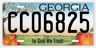 GA license plate CCO6825