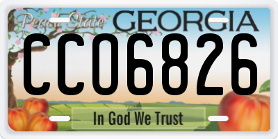GA license plate CCO6826