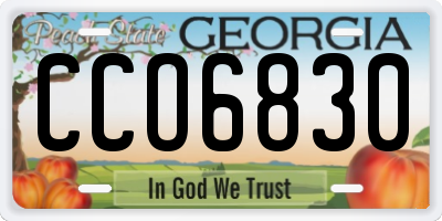 GA license plate CCO6830