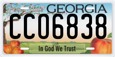 GA license plate CCO6838