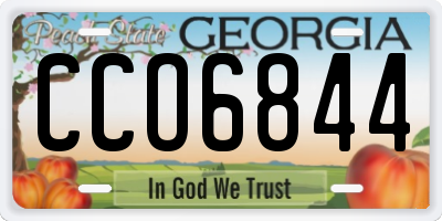 GA license plate CCO6844