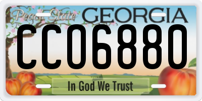 GA license plate CCO6880