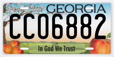 GA license plate CCO6882